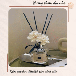 Tinh dầu thơm phòng Milan Rain-SOUL SCENTS hũ màu trắng kèm que hoa khuếch tán
