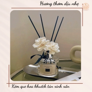 Tinh dầu thơm phòng Milan Rain-SOUL SCENTS hũ màu trắng kèm que hoa khuếch tán
